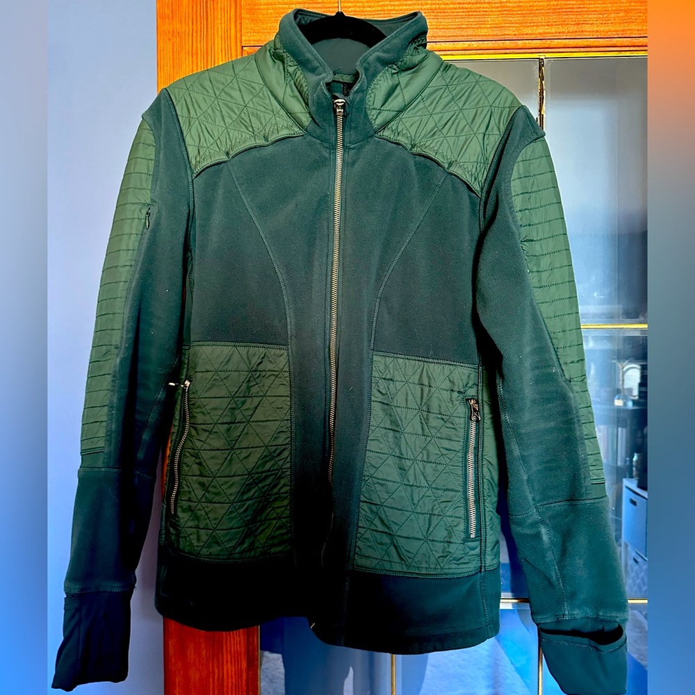 Lululemon Forest Green Fleece and Ripstock Full Zip